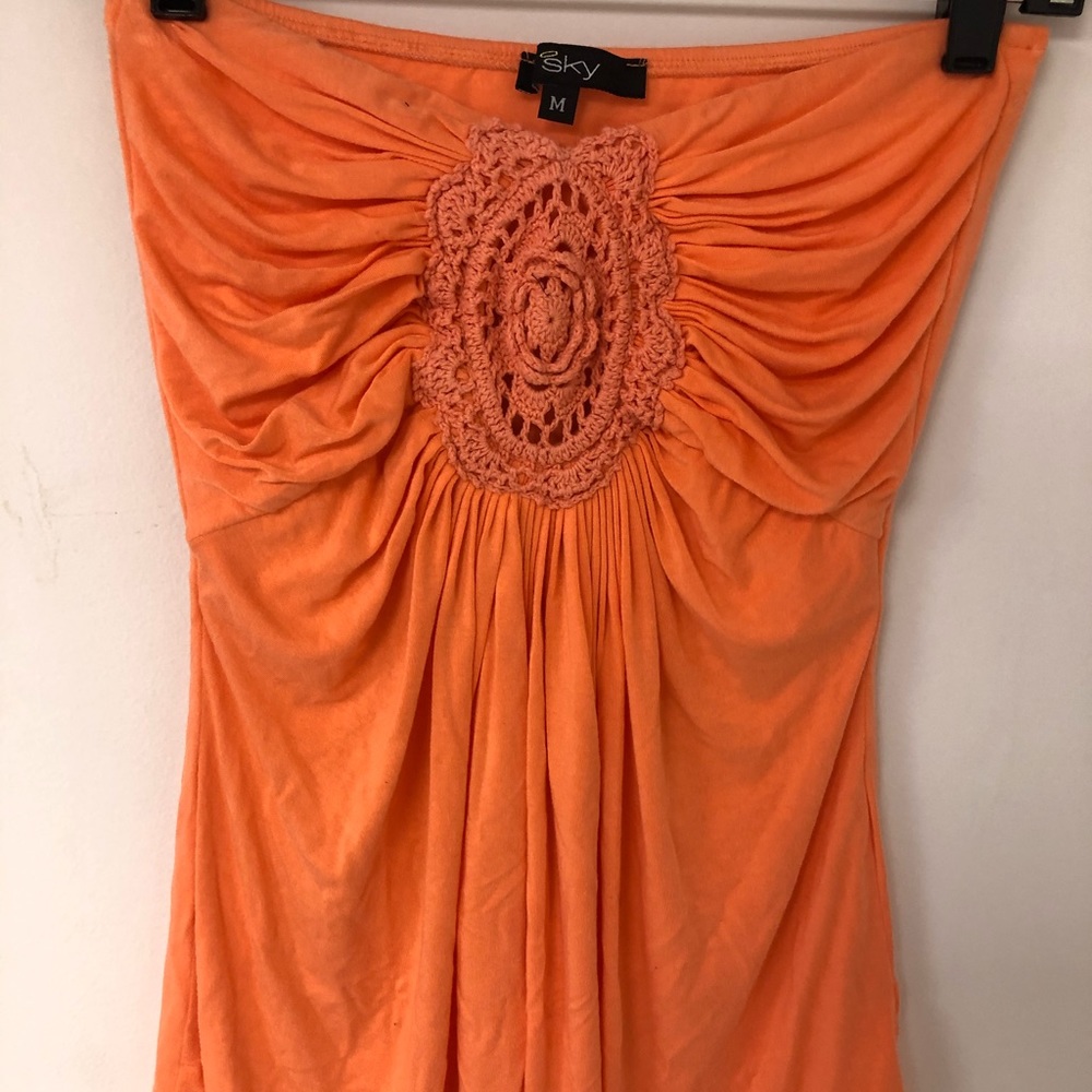 Orange Sky strapless blouse